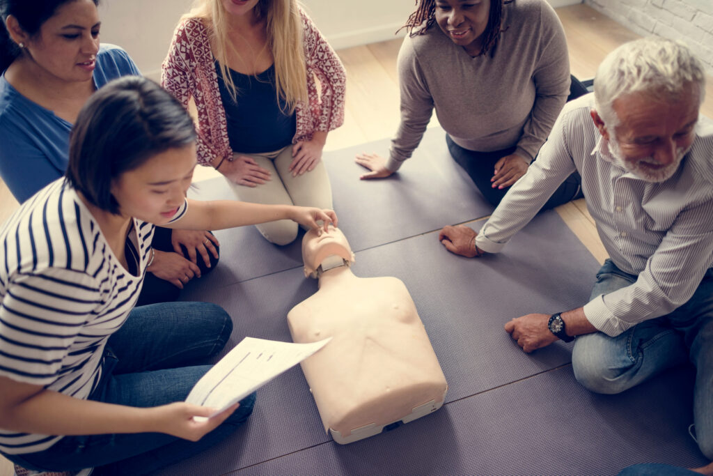 cpr first aid training concept